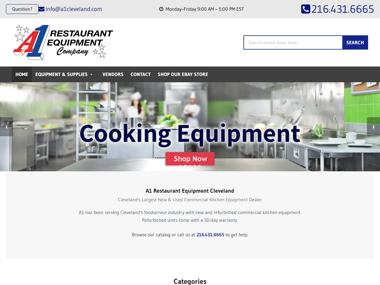 A1 Restaurant Equipment website