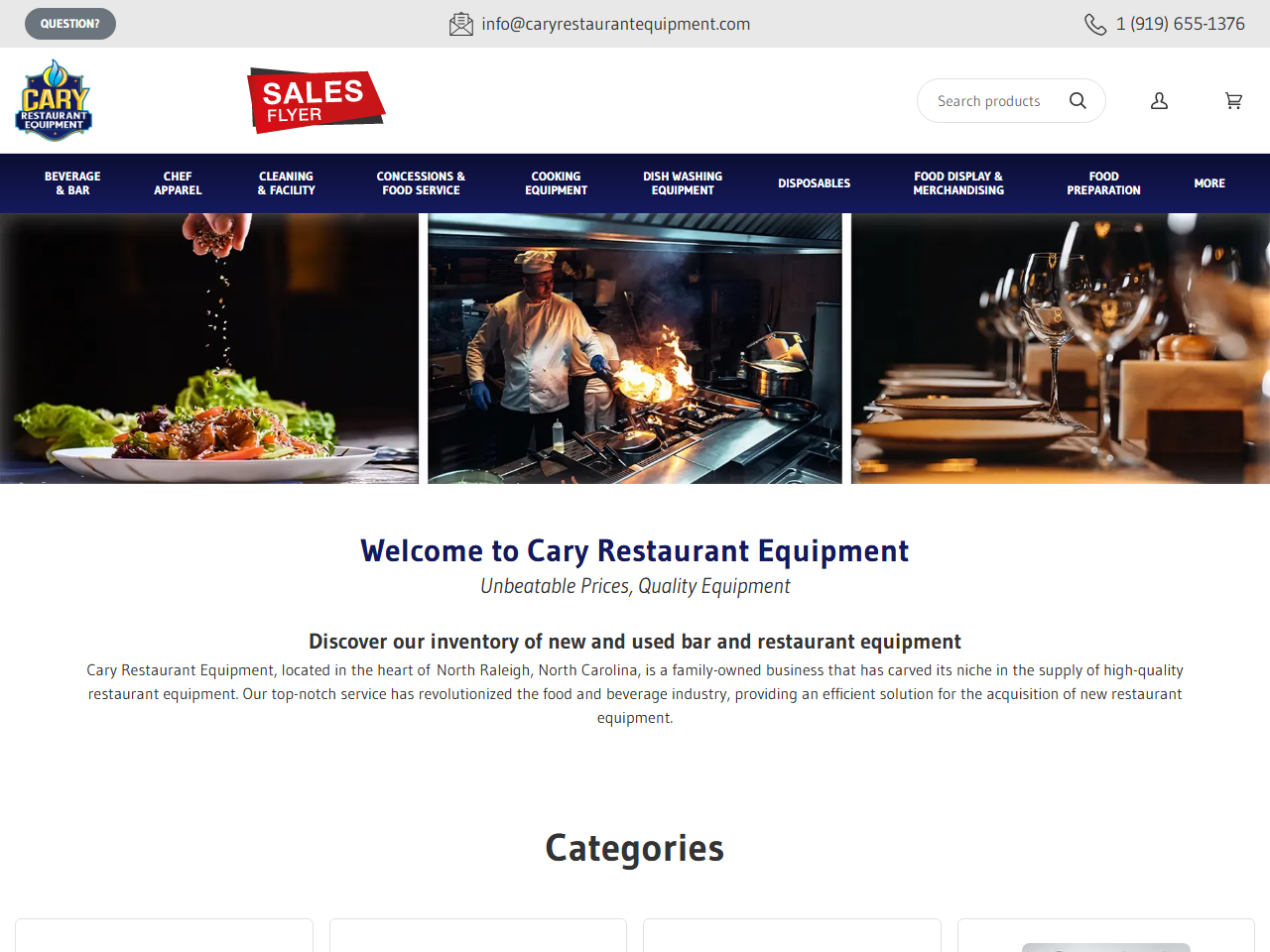 Cary Restaurant website