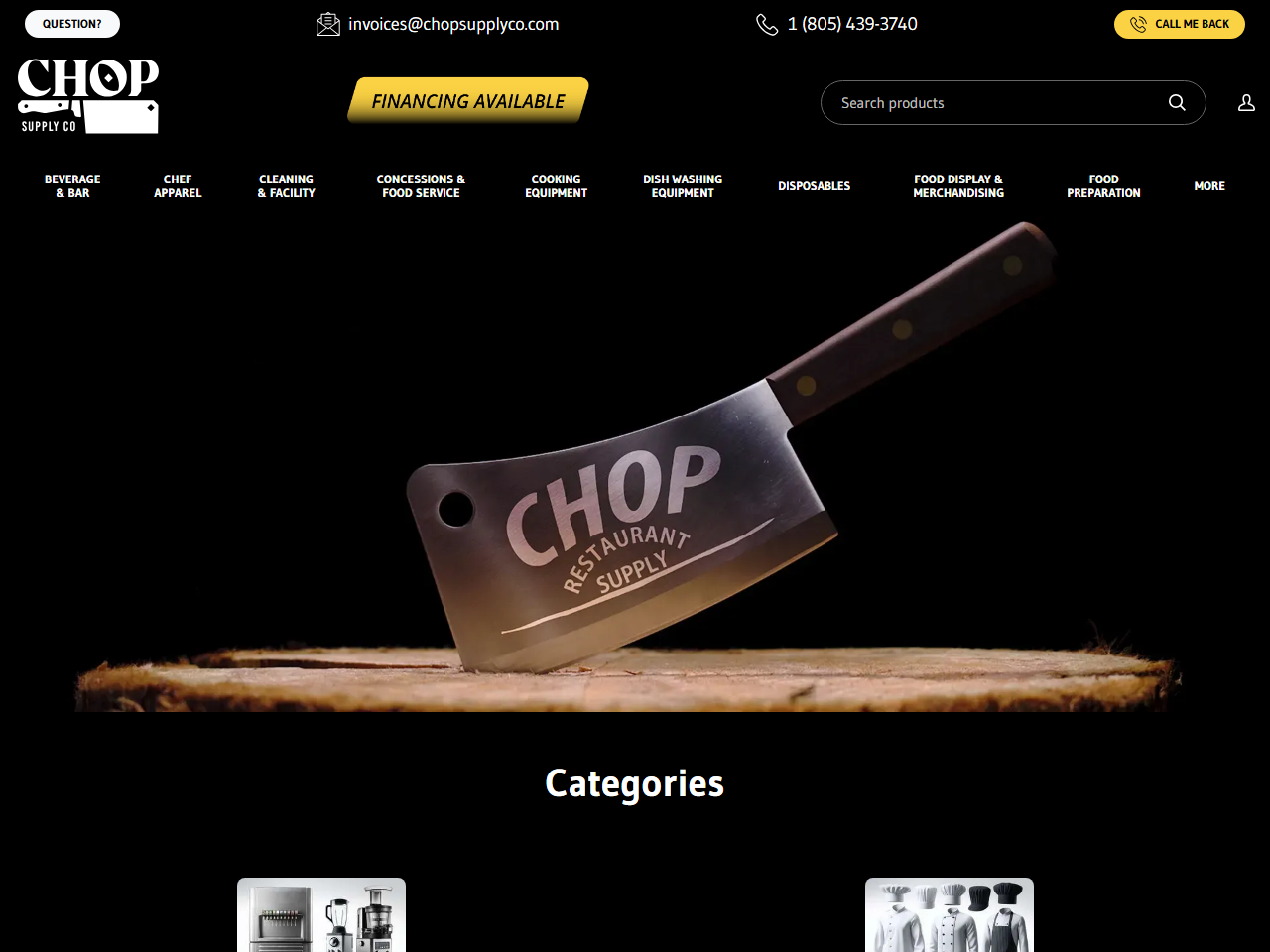Chop Supply website