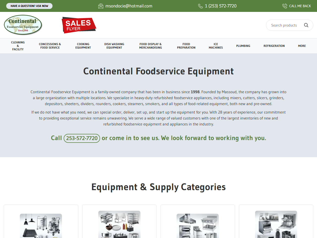 Continental Foodservice Equipment website
