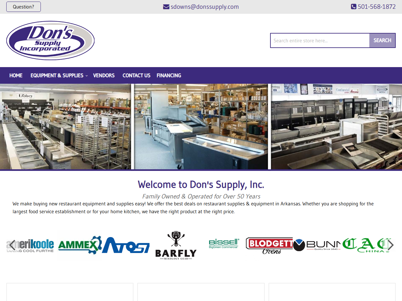 Don’s Supply website