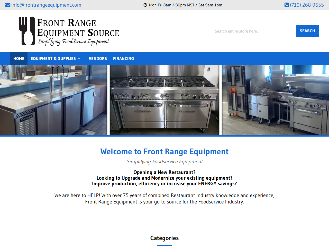 Front Range Equipment Source website