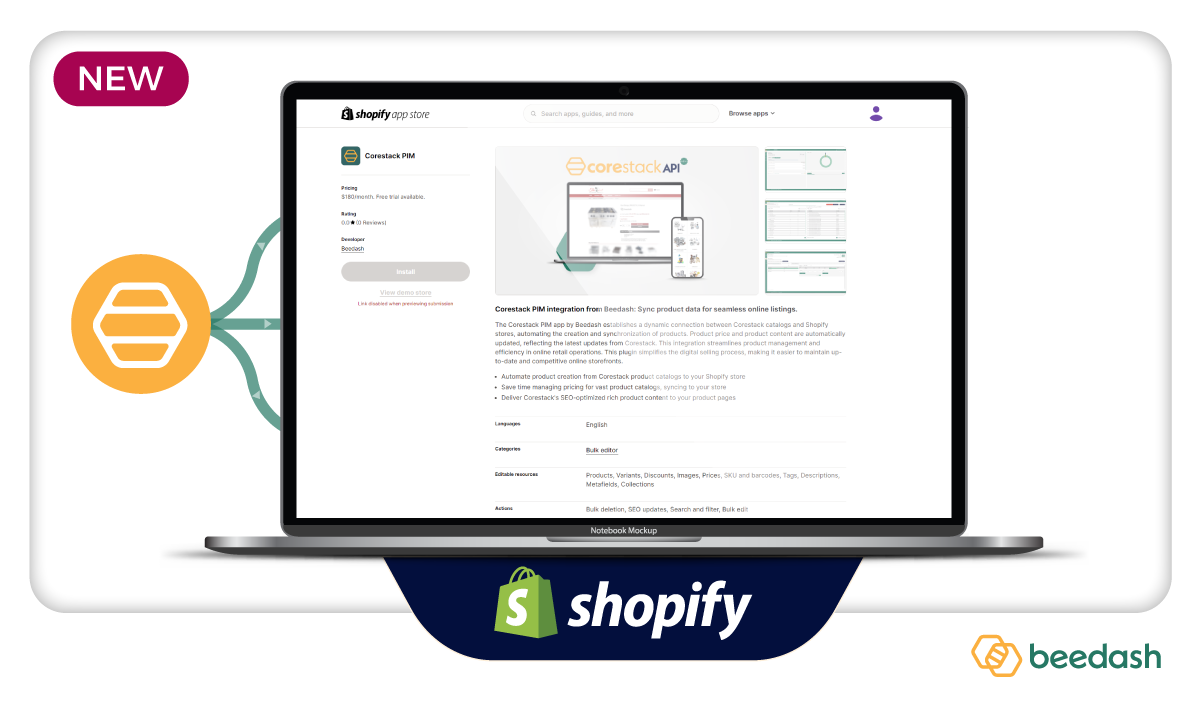 Beedash Shopify App with Corestack Integration