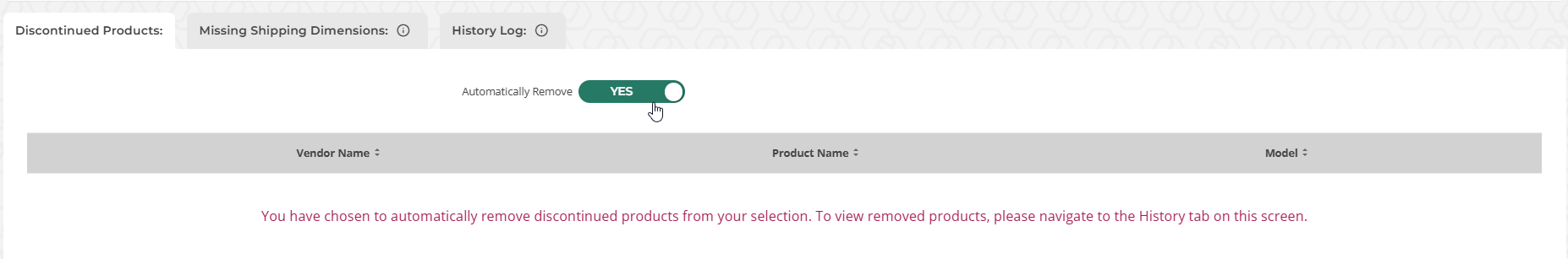 Auto-Remove Discontinued Products